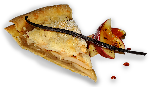 Jablčný koláč z lineckého cesta s karamelizovanými jablkami
