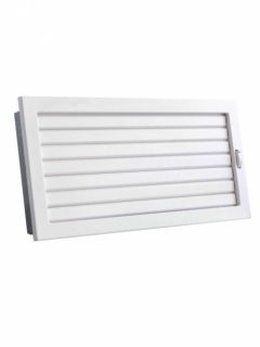 Krbová mriežka PREMIUM STEEL 450x220 mm, biela, s pohyblivou žalúziou