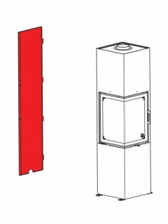 Ľavý zadný panel bez výrezu pre dymovod pre krbové kachle SLIM 2.0, oceľ/šedá