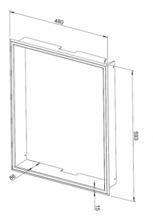 Inštalačný rámik 480x593 pre KV TURMA H80/85, hlboký, čierny