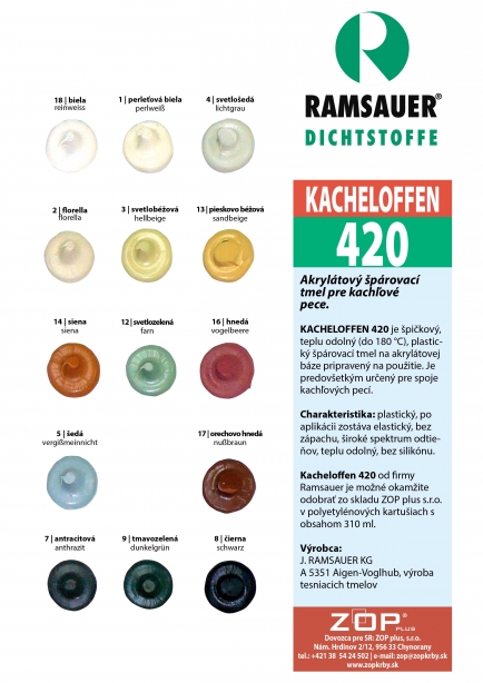 Kachliarsky špárovací tmel KACHELOFEN 420 (čierna č. 8) 2500303, 310 ml, 20 ks / kartón