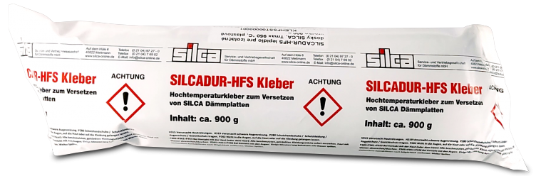 SILCADUR-HFS lepidlo pre izolačné dosky SILCA, Tmax 950 °C, plastové vrecko 900 g