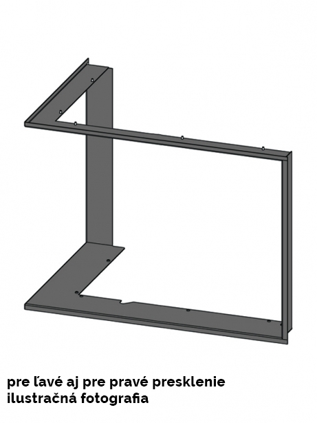 Dekoračný rámik pre KV 63x40x42 K, rohová, ľavá a pravá, čierny