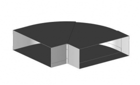 Kanál koleno nastaviteľné 200x90/45-90, pozink