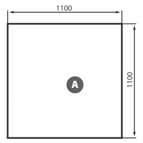 Podstavný plech Typ A (1100x1100mm), farba čierna