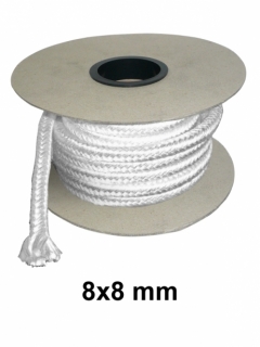 Žiaruvzdorná šnúra ISOTEM, biela, hranatá, 8x8 mm, metráž (návin 15 m)