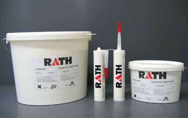 RATH, tmel FASERPLAST KERATHIN P, biely, do 1000°C, kartuša 310 ml
