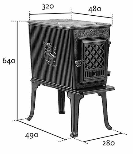 Krbové kachle F 602 ECO BP, čierny lak, rovné presklenie, palivo drevo