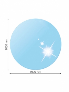 21.02.878.2, Sklo pod kachle, KRUH, 100x100 cm, fazeta 20 mm, hr. 8 mm, kalené sklo