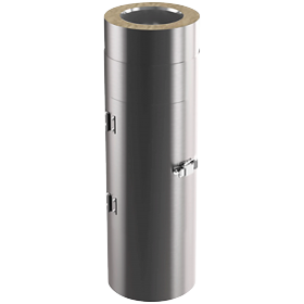 Dvierkový diel oblý o150/210, hr. 0.6, nerez, SLIM, trojplášť