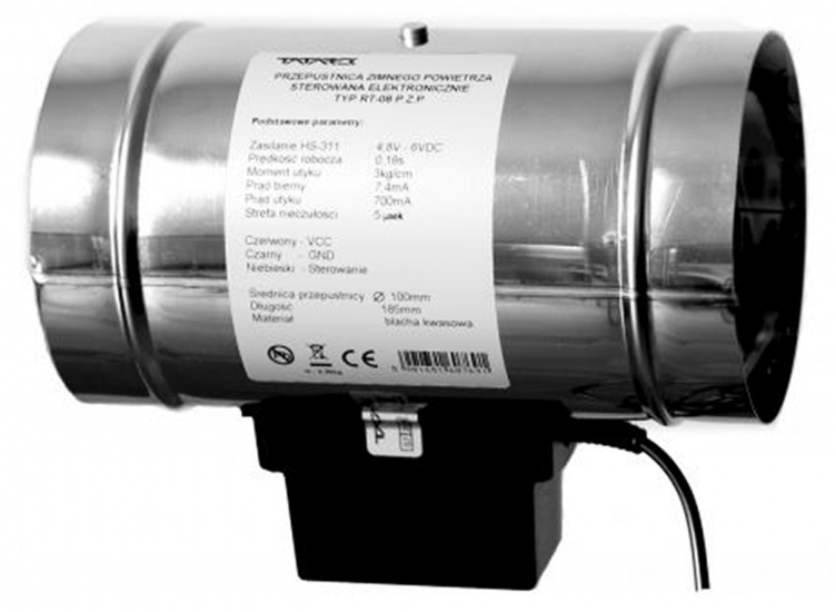 Elektronická regulácia horenia RT-08 OS TITAN, titánový kryt, klapka o120 mm