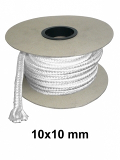 Žiaruvzdorná šnúra ISOTEM, biela, hranatá, 10x10 mm, metráž (návin 10 m)
