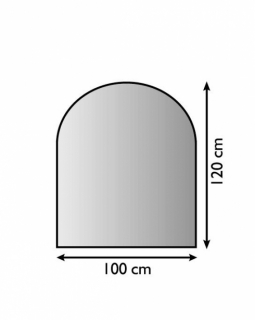 21.02.180.2, Plech pod kachle, antracitový, OBLÚK, 100x120 cm, hr. 1.5 mm