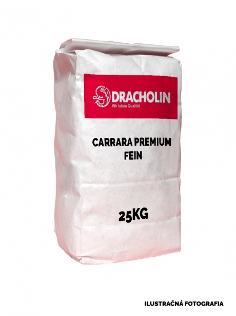 DRACHOLIN, kachliarska omietka CARRARA PREMIUM FEIN, žiarivo biela, 0-0.5mm, vrece 20 kg