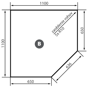 Podstavný plech Typ B (1100x1100mm), farba čierna