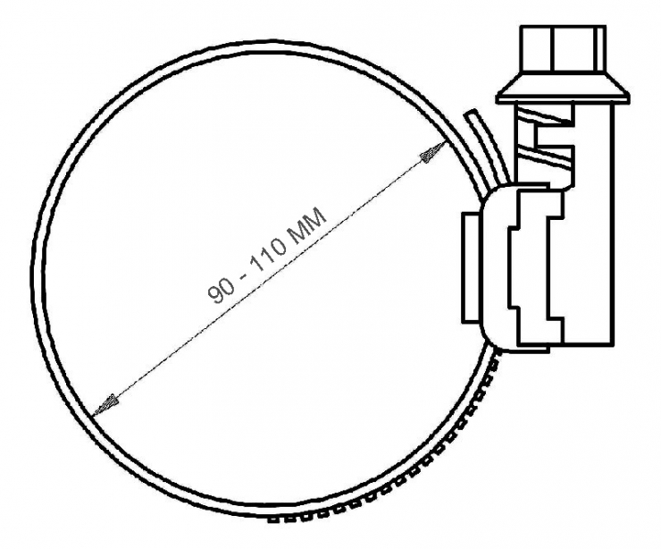 SPONA100, spona 90-110 mm W1, o100 mm