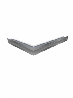 Krbová mriežka PREMIUM STEEL 300x500/70 mm, biela, tunelová rohová s rámikom, pravá, nerez