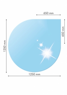 21.02.868.2, Sklo pod kachle, SLZA, 125x125 cm (65x65 cm), fazeta 20 mm, hr. 6 mm, kalené sklo