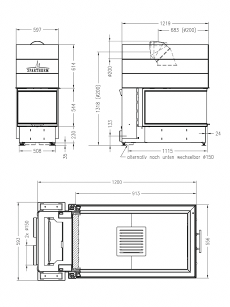 KV ARTE U-90h-54,4 LINEAR 4S (S), oceľ čierna, 3-stranné preskl., výs. dv., CPV, bezr. dv.