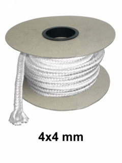 Žiaruvzdorná šnúra ISOTEM, biela, hranatá, 4x4 mm, metráž (návin 30 m)