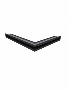 Krbová mriežka PREMIUM STEEL 500x300/70 mm, čierna, tunelová rohová s rámikom, ľavá