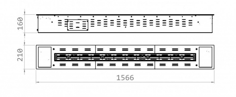 Bioalkoholový krb CREA7IONEVO 1200 Fire Line, čier. titán pokr. lešt. nerez. oceľ., diaľ. ovl., dis.