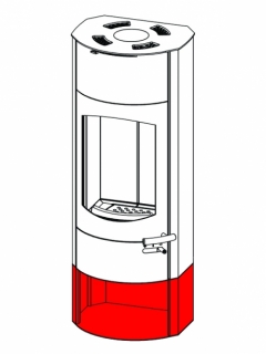 Sokel výšky 30 cm pre krbové kachle KOKO, KOKO Xtra, oceľ/šedá