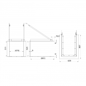 Nosný rám pre KV 48x72x51 S3 2.0 3-stranná, čierny, pevný